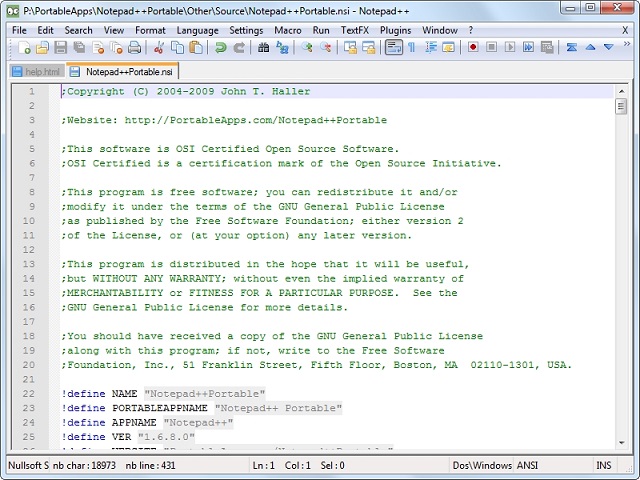 Phần mềm thiết kế web Notepad++ giúp soạn thảo rất nhanh