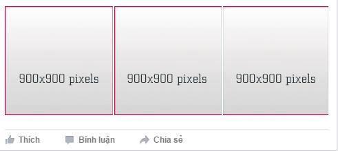 Mẫu quảng cáo Facebook 3 ảnh với kích thước 900x900 pixel